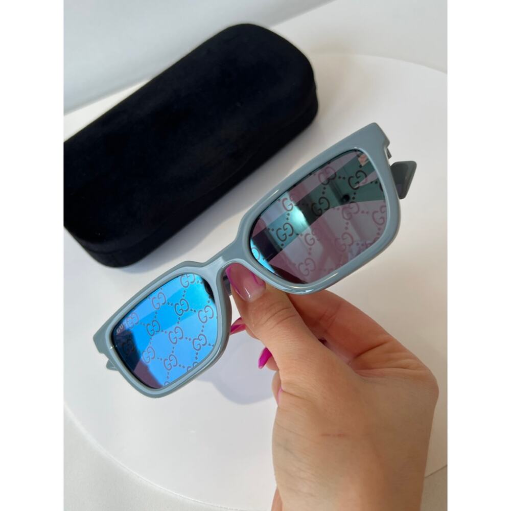 NEW Gucci GG1539S Blue Logo Mirror Unisex Sunglasses - Picture 4 of 8
